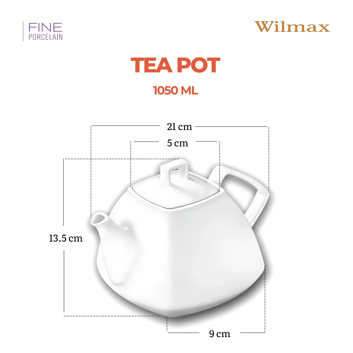 Wilmax England Theepot 1050 ml Wit Porselein