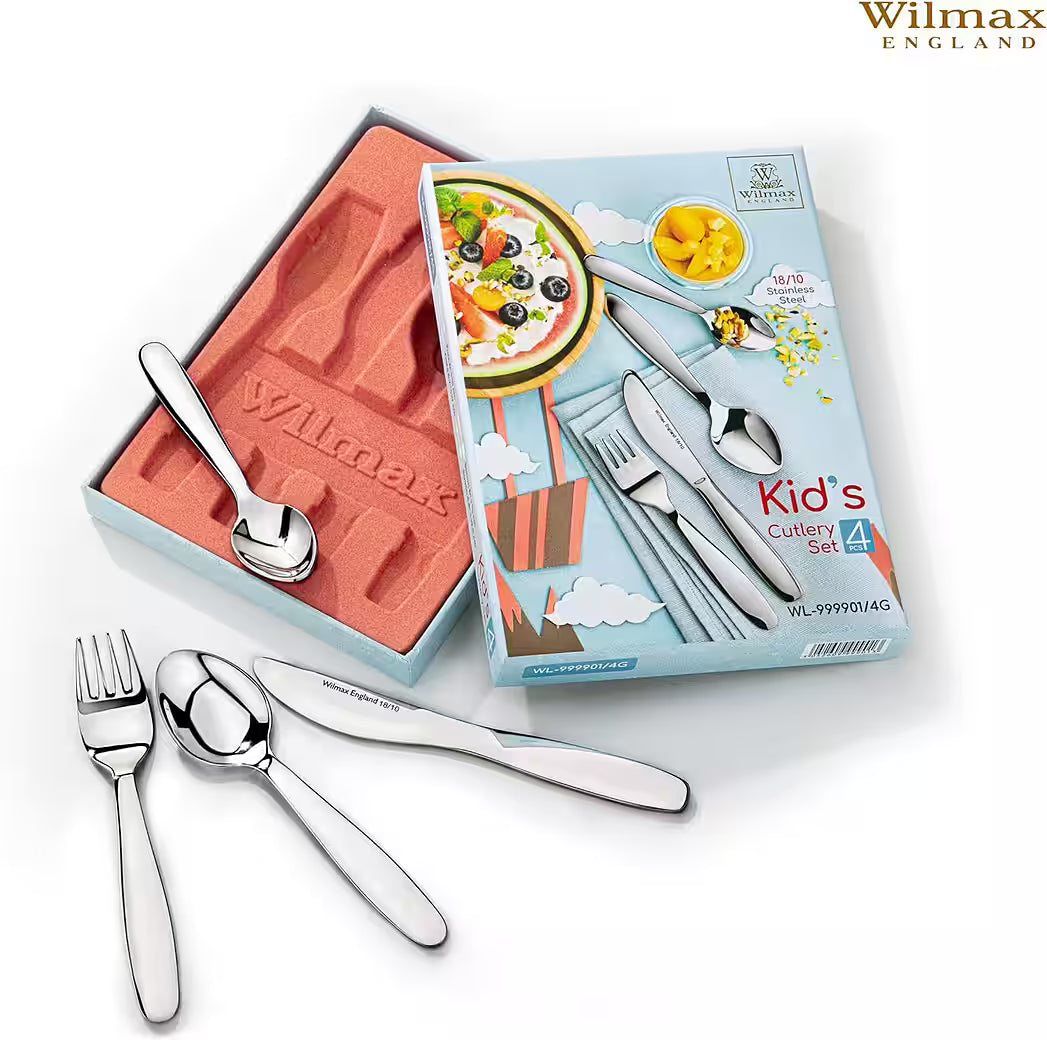 Wilmax England Kinderbestek Set 4-delig RVS WL-999901/4G
