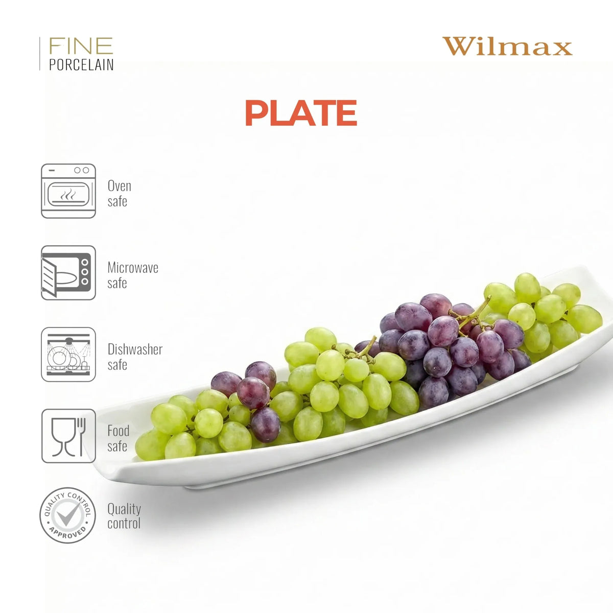 Wilmax England Serveerschaal Porselein Wit 40.6x12.7cm
