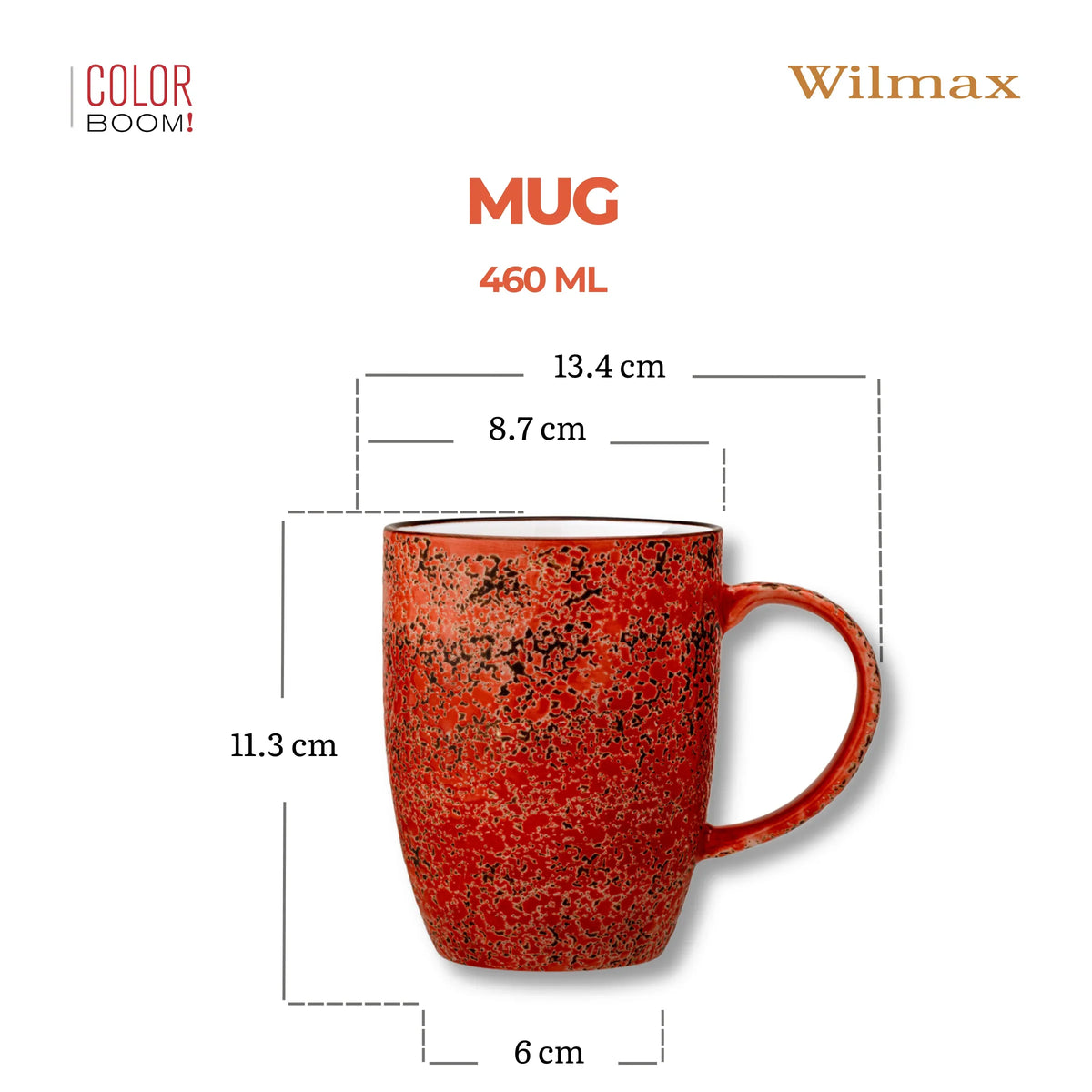 Wilmax England Mok 460 ml Rood Porselein