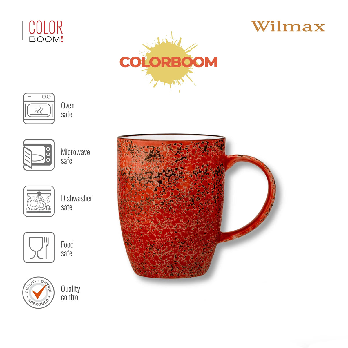Wilmax England Mok 460 ml Rood Porselein