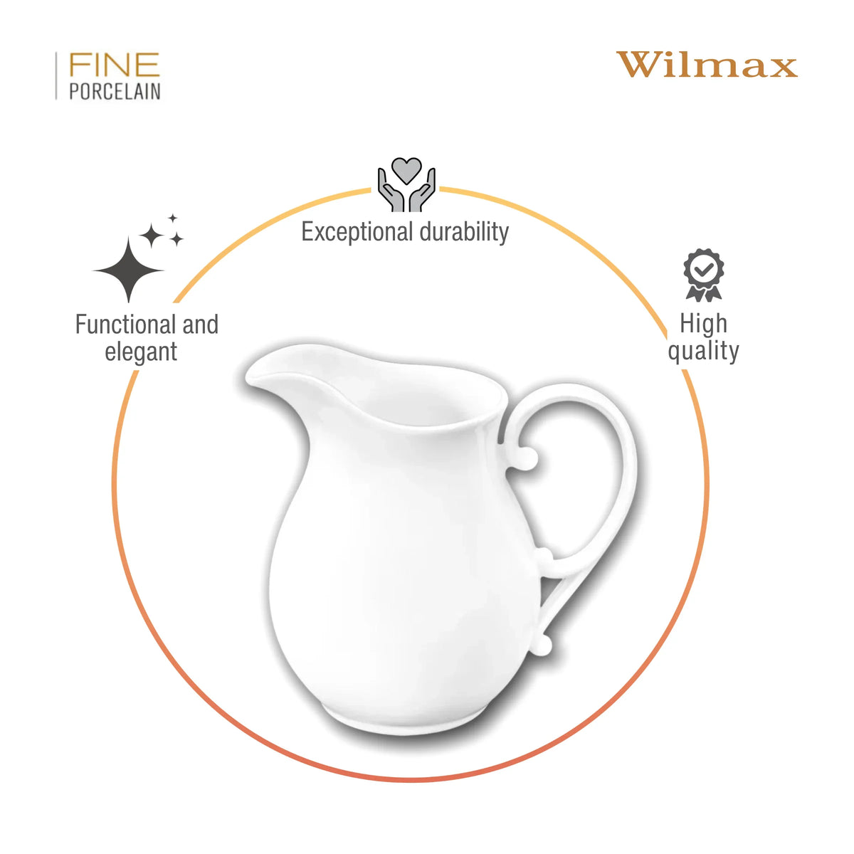 Wilmax Melkkannetje 290 ml Wit Porselein