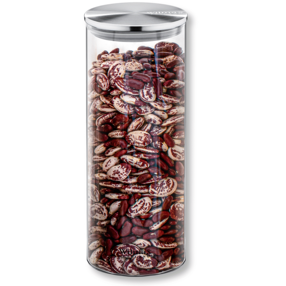 Wilmax Storage Jar 1600 ml Stainless Steel Lid, Transparent (WL-888518/A)