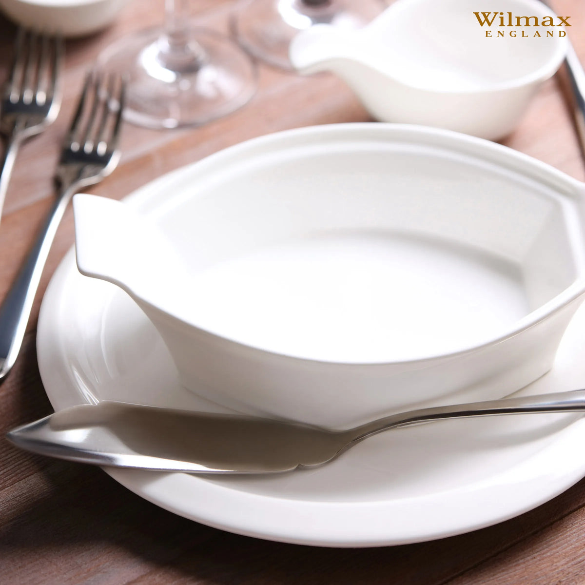 Wilmax Bakvorm ovaal 22 cm Porselein Wit