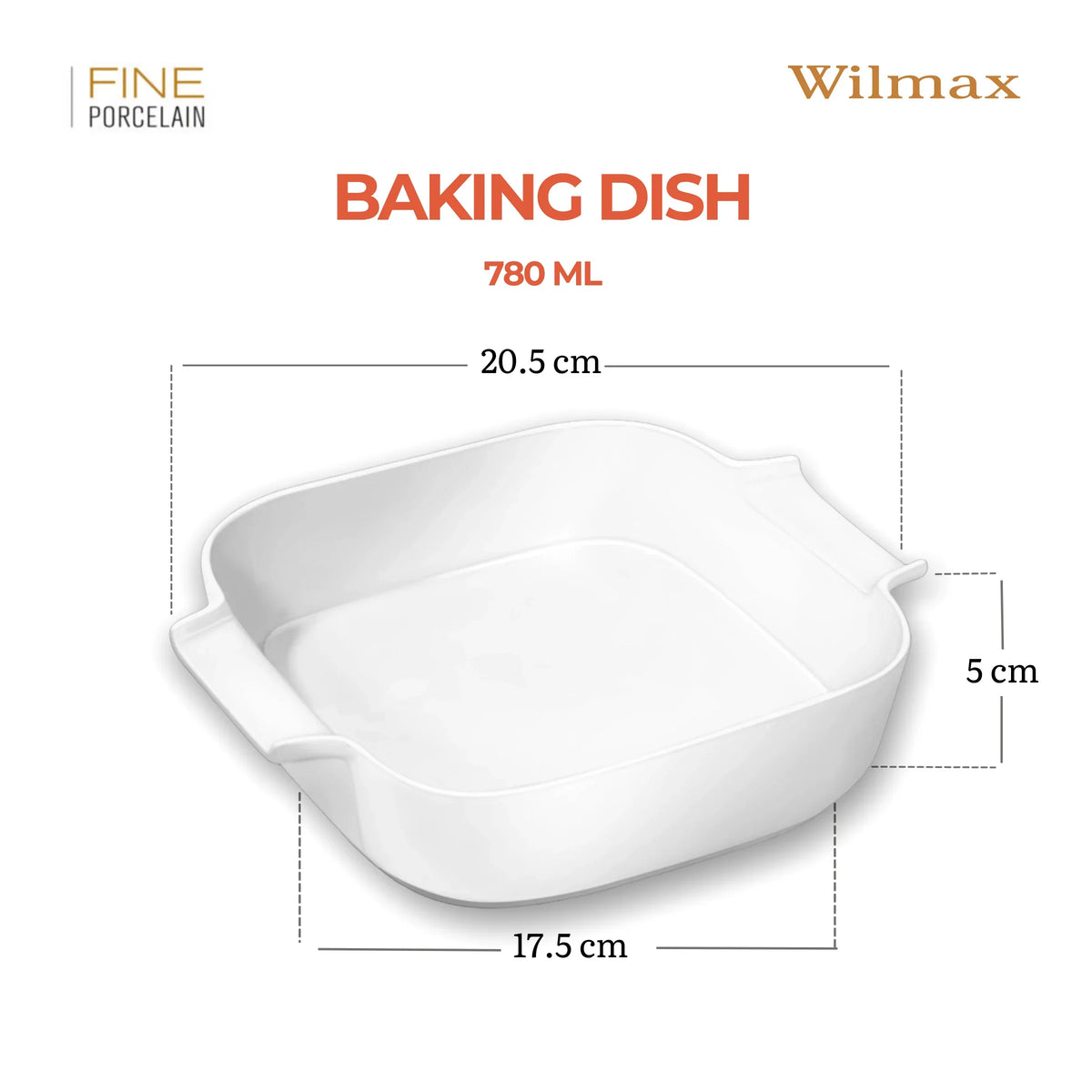 Wilmax Ovenschaal met handvatten 780 ml Porselein Wit