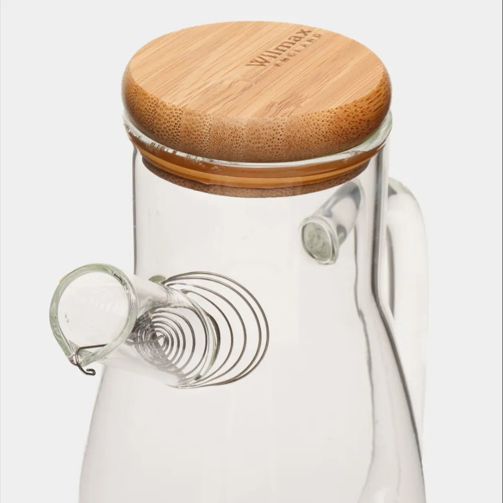 Wilmax England Oliekan 500 ml Glas met Bamboe Deksel