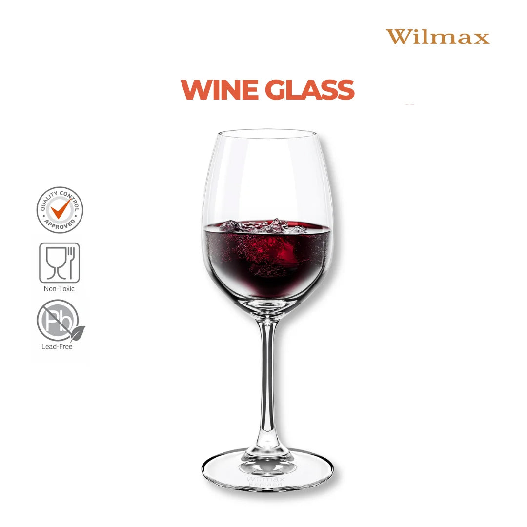Wilmax Wijnglas 350 ml Kristalglas Transparant Set van 6