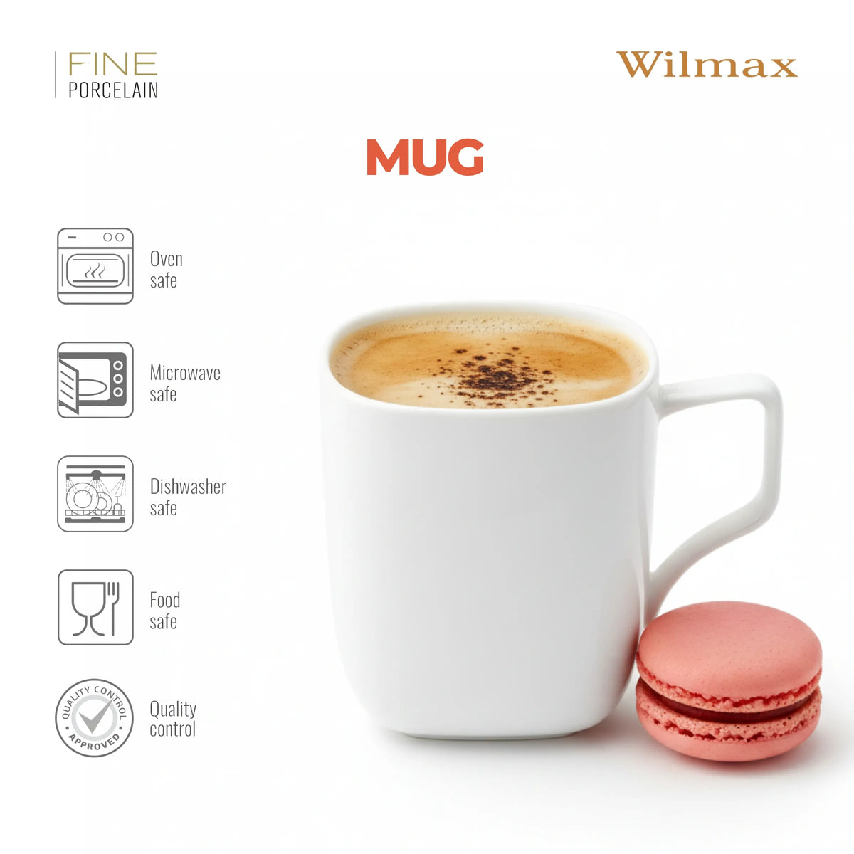 Wilmax England Mok 470ml Wit Porselein Ilona