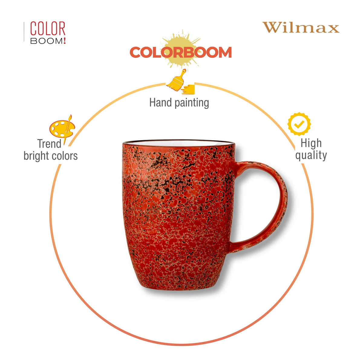 Wilmax England Mok 460 ml Rood Porselein