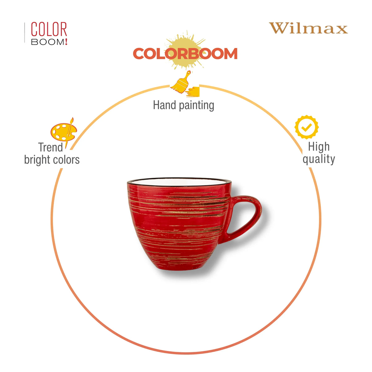 Wilmax Espressokop 75 ml Rood Porselein