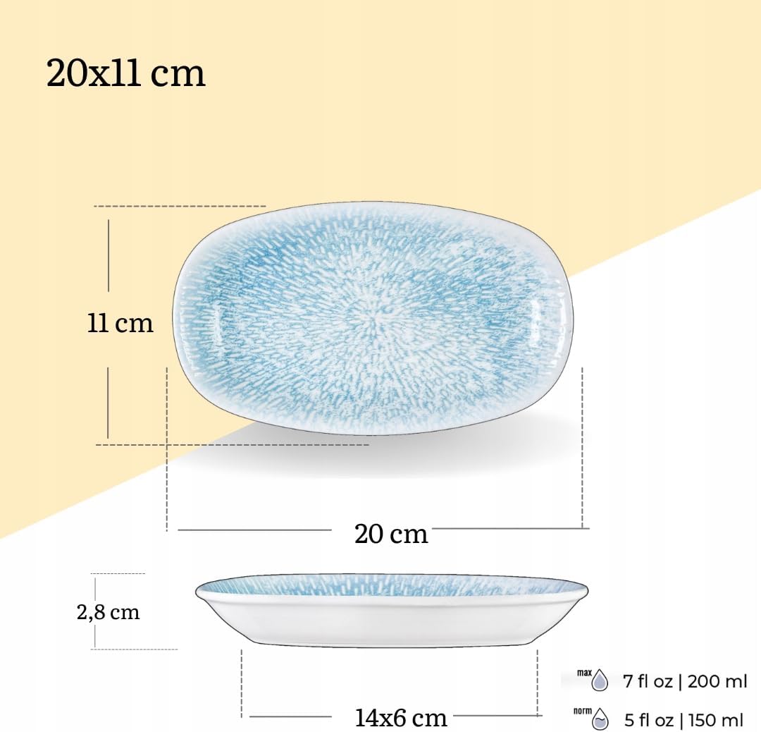 Wilmax Schaal 20x11cm Meerkleurig Porselein 2 st. A2