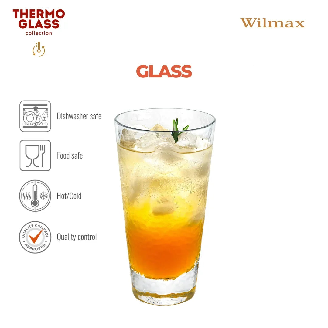 Wilmax Gehamerd Glas 320 ml Borosilicaatglas Transparant