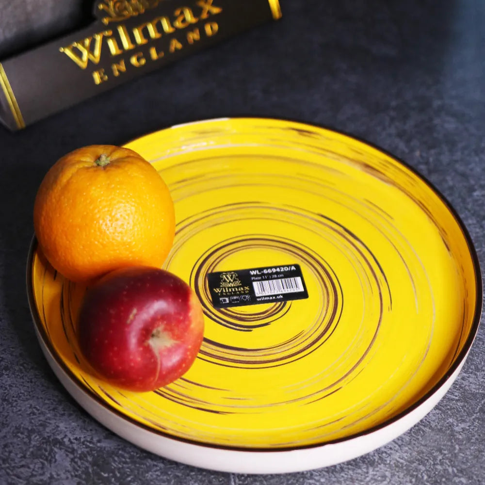 Wilmax England Porseleinen Bord Geel 28 cm ()