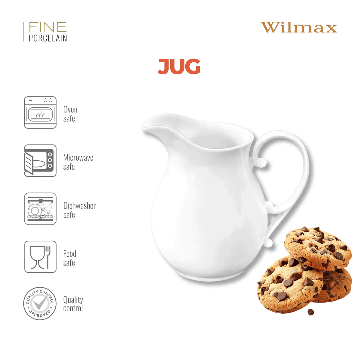 Wilmax Melkkannetje 290 ml Wit Porselein