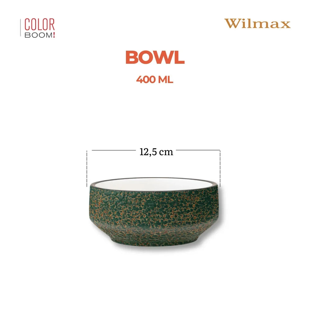 Wilmax England Schaal 400 ml 12,5 Groen Porselein
