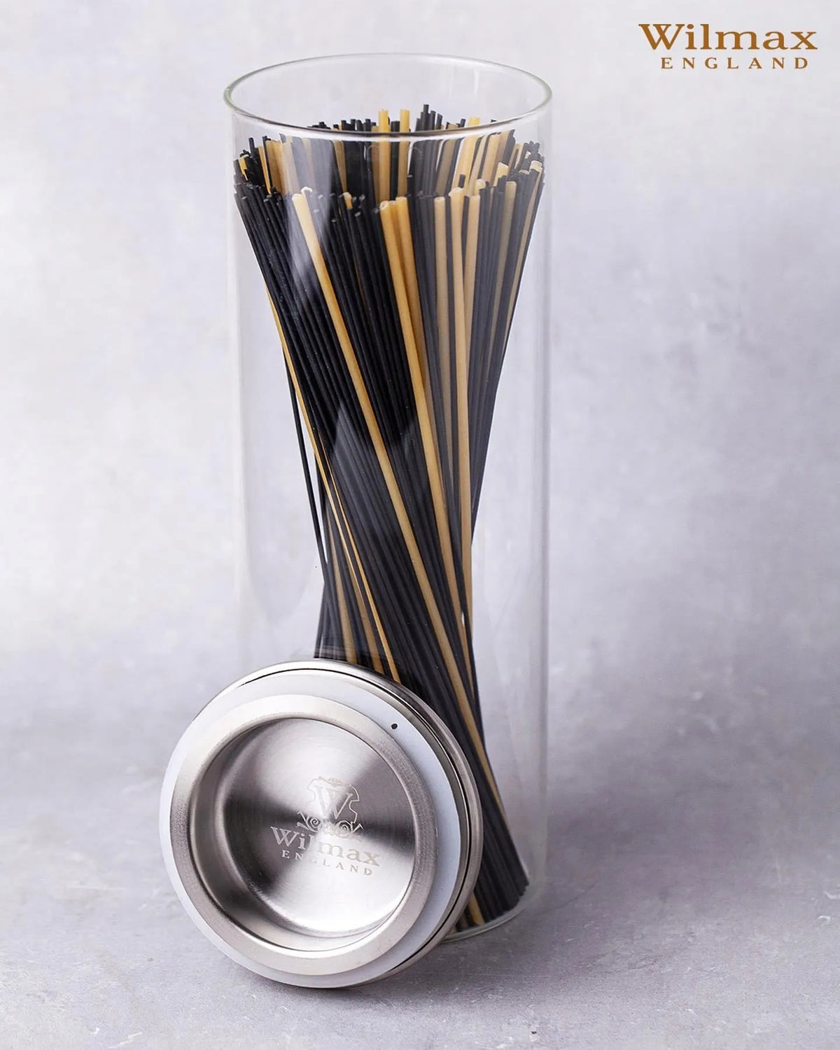 Wilmax Voorraadpot 1300 ml met RVS Deksel Transparant
