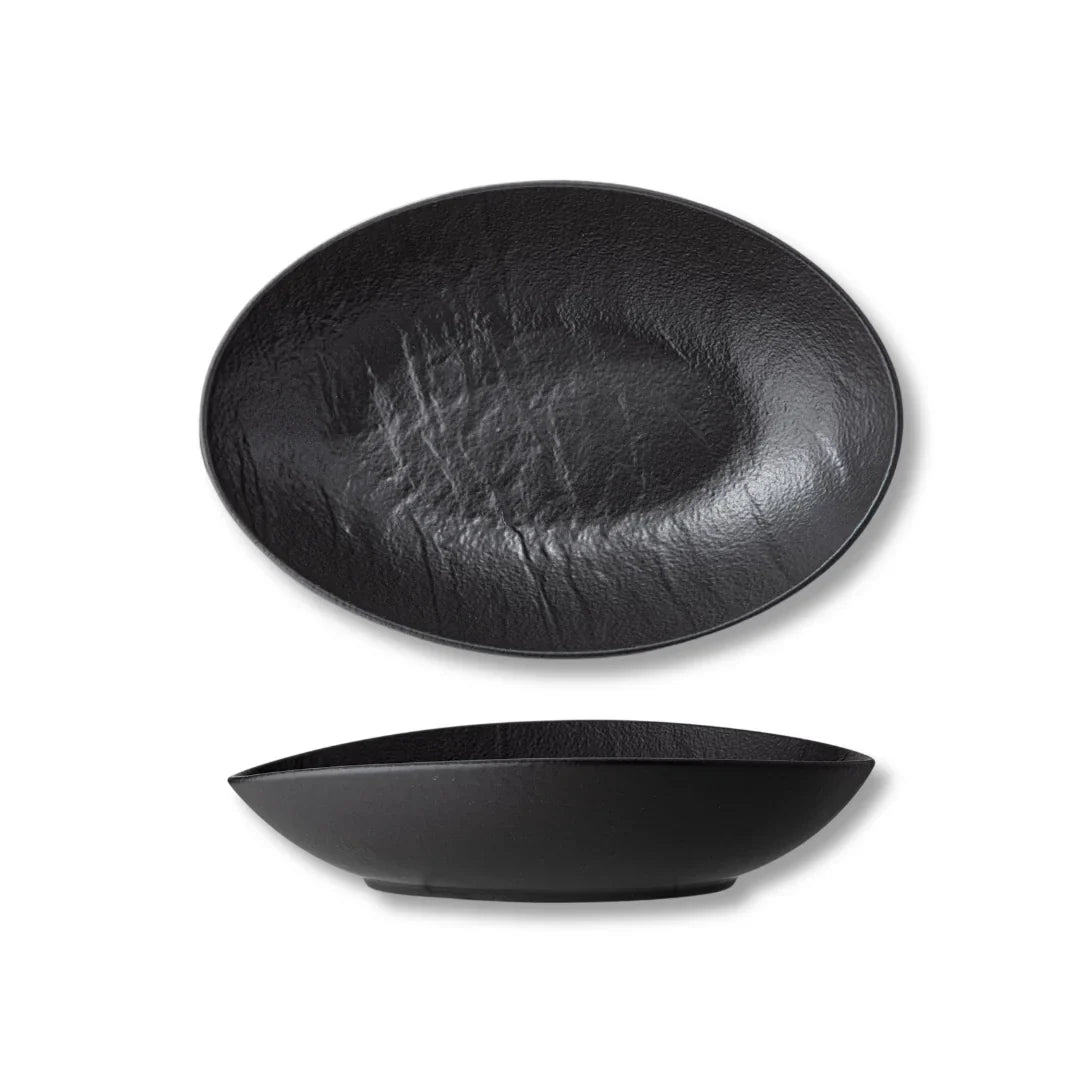 Wilmax Ovale Schaal 19x15x6 cm 3-delig SlateStone Zwart