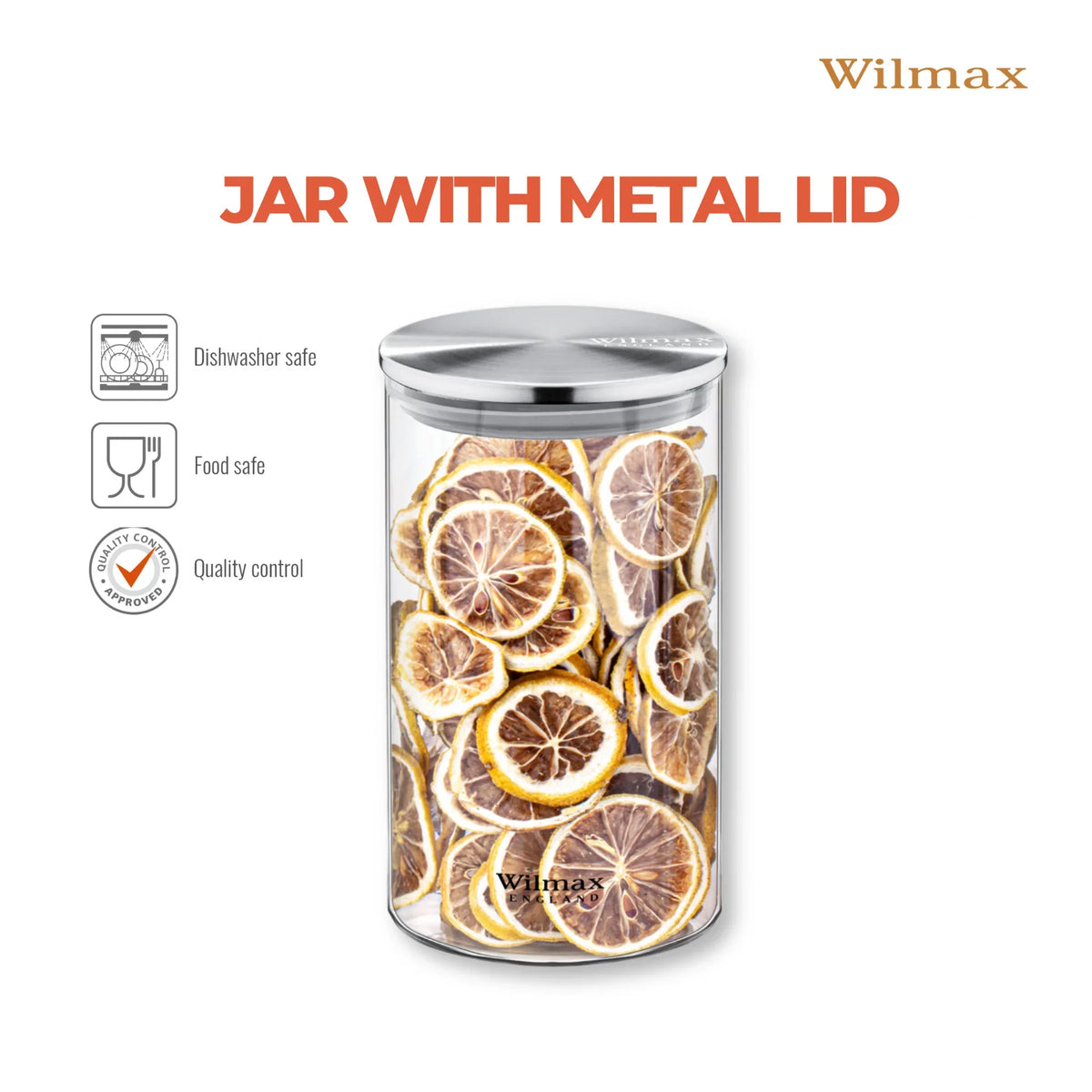 Wilmax Voorraadpot 1100 ml met RVS deksel