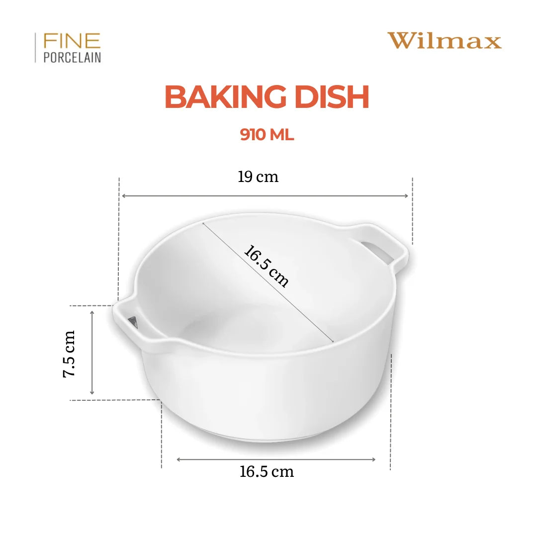 Wilmax Ovenschaal Porselein Wit 910 ml