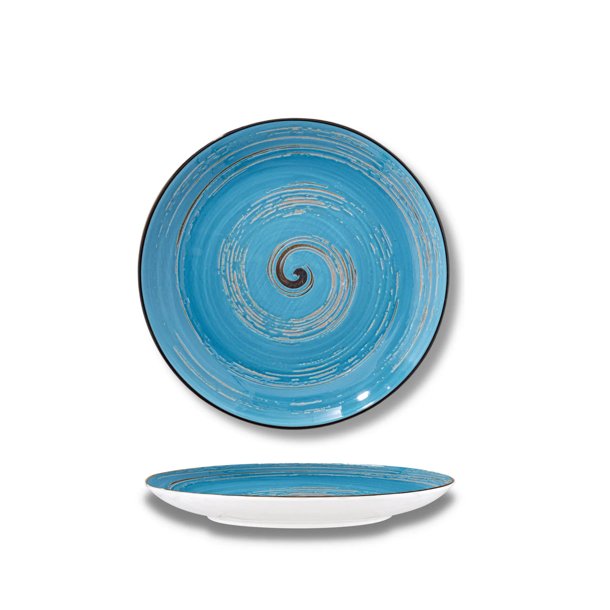 Wilmax Spiraal Bord 20 cm Porselein, Blauw