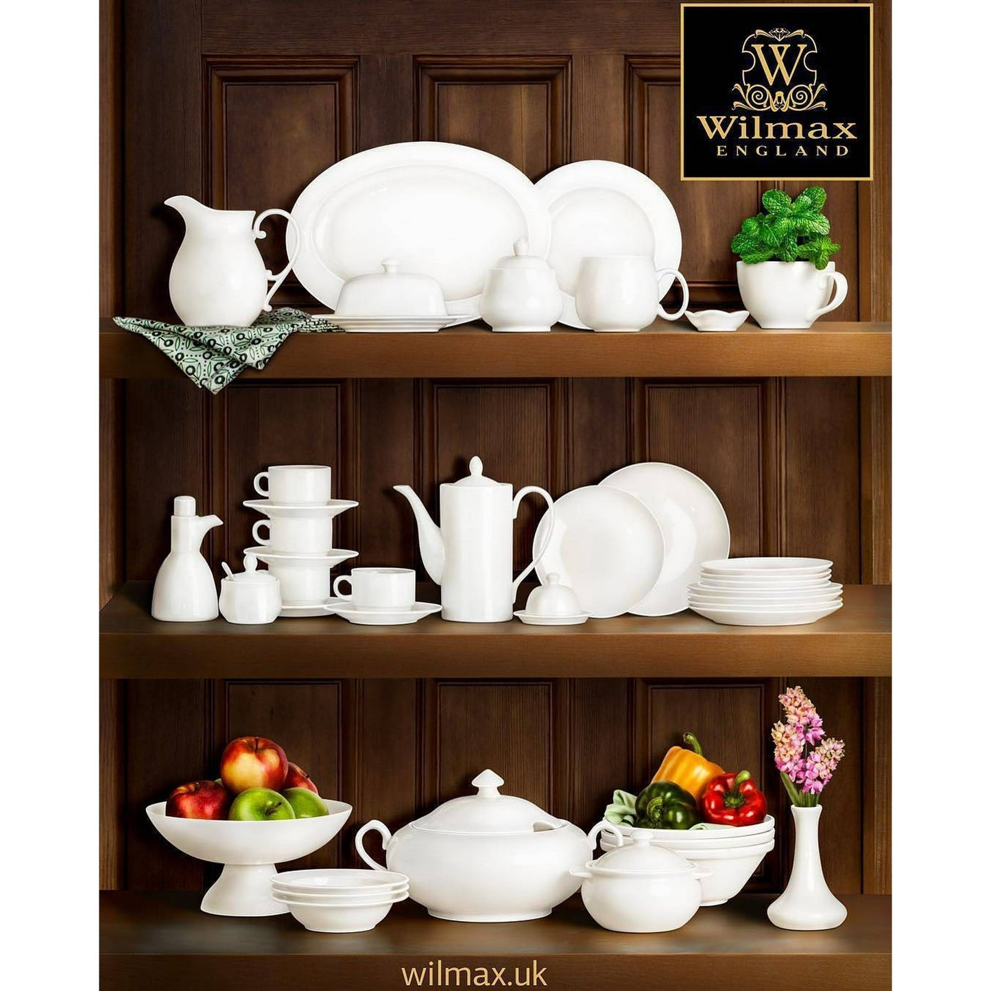 Wilmax Teekanne 500 ml aus Porzellan, klassisches Design – WL-994030/A