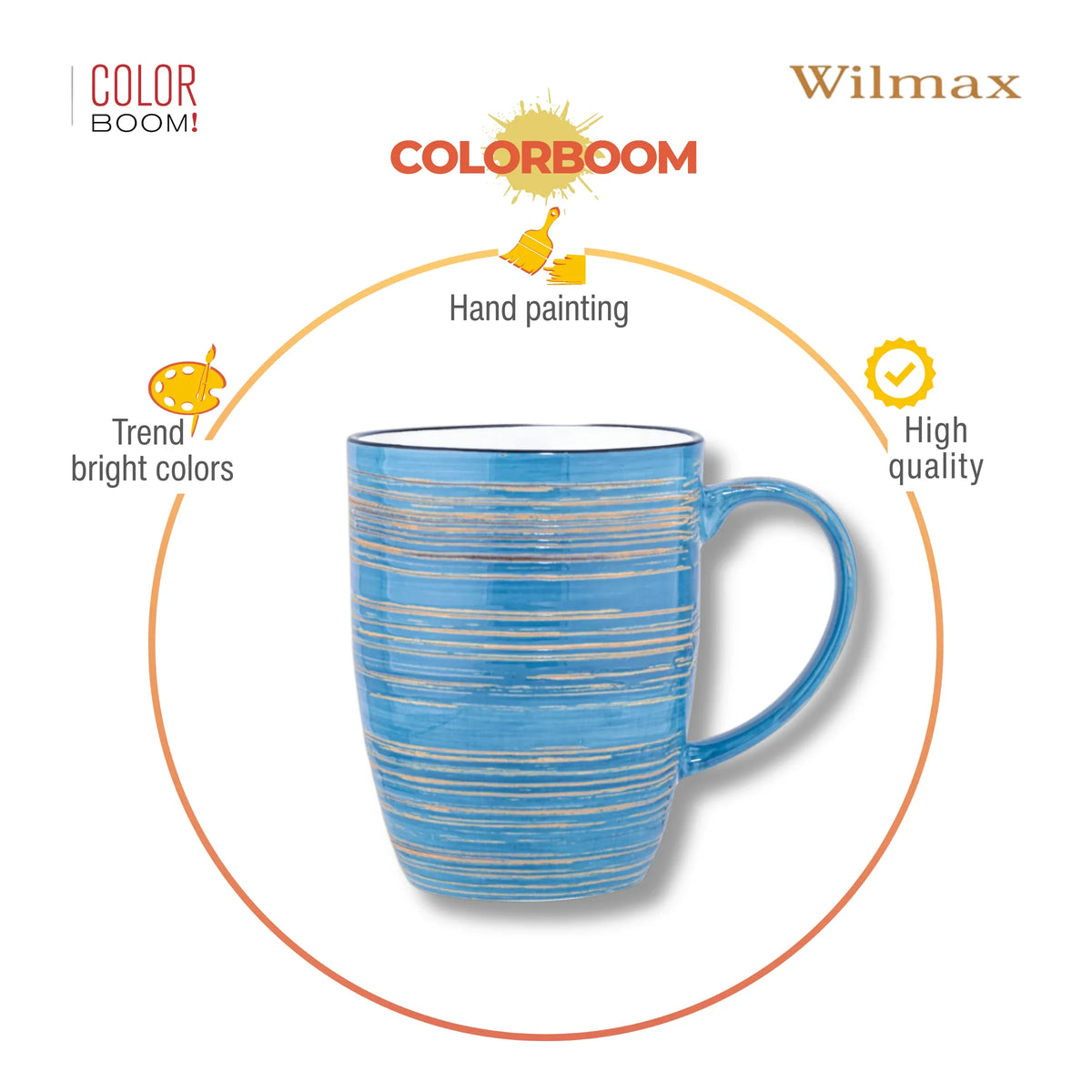 Wilmax England Beker 460 ml Blauw Porselein