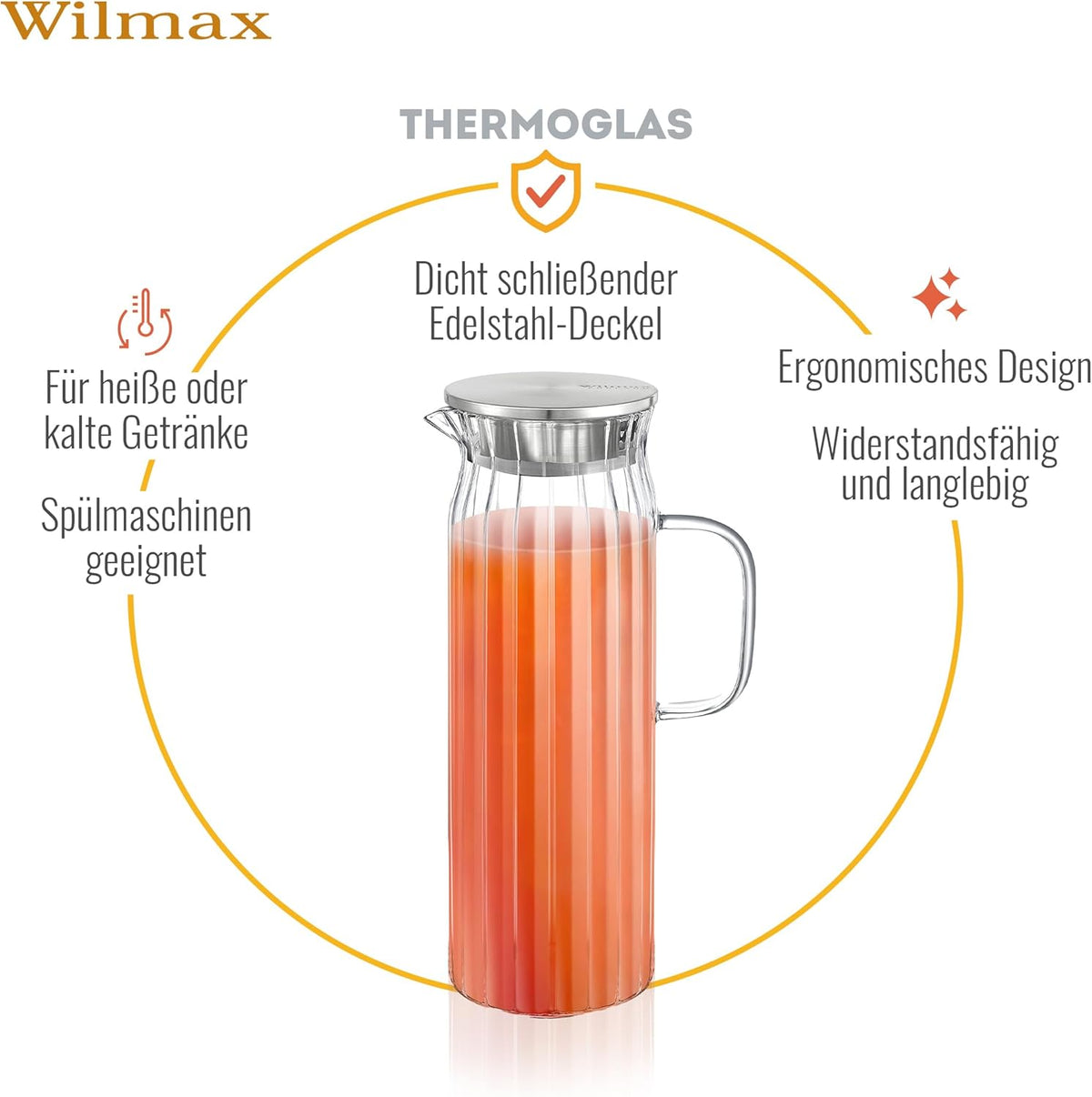 Wilmax Thermokaraf 1500 ml met RVS Deksel