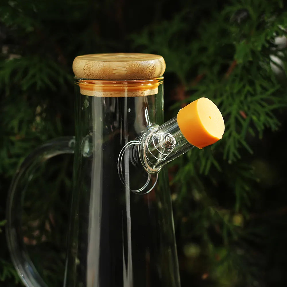 Wilmax England Oliekan 500 ml Glas met Bamboe Deksel