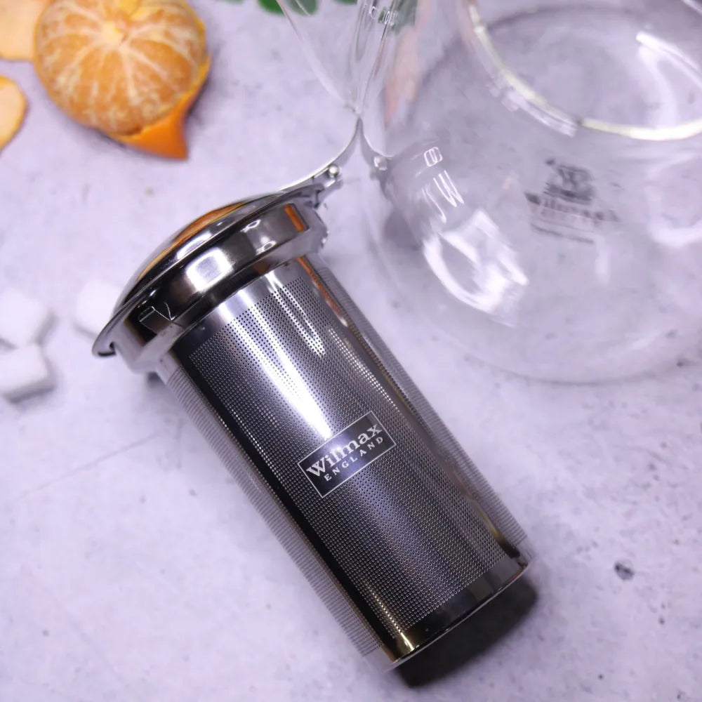 Wilmax Theepot 1450 ml Thermoglas RVS filter
