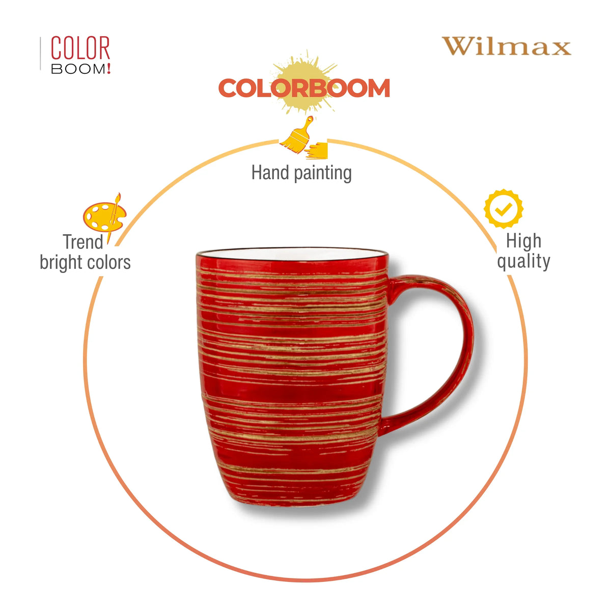 Wilmax England Porseleinen Mok 460 ml Rood