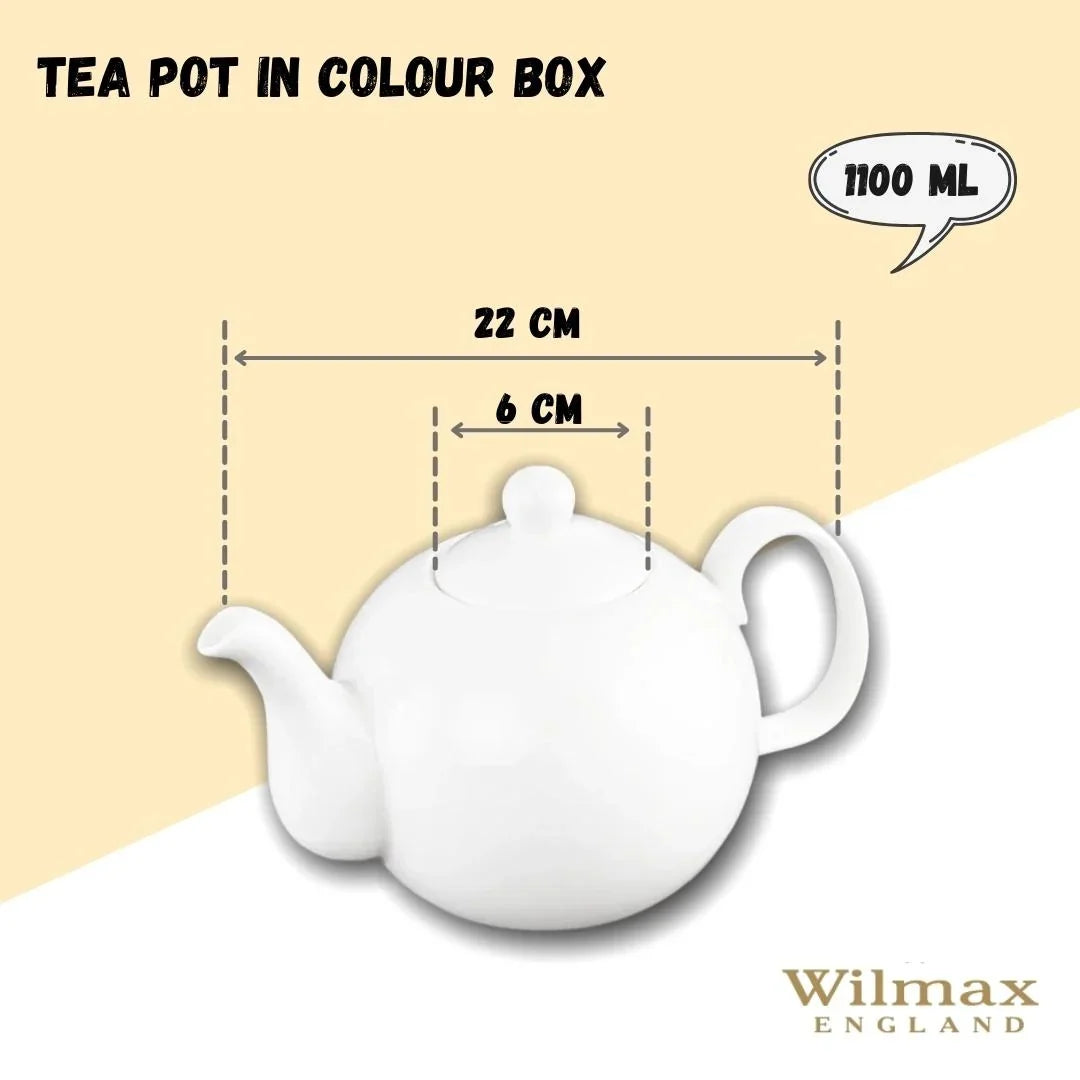 Wilmax Theepot 1100 ml Olivia Wit Porselein