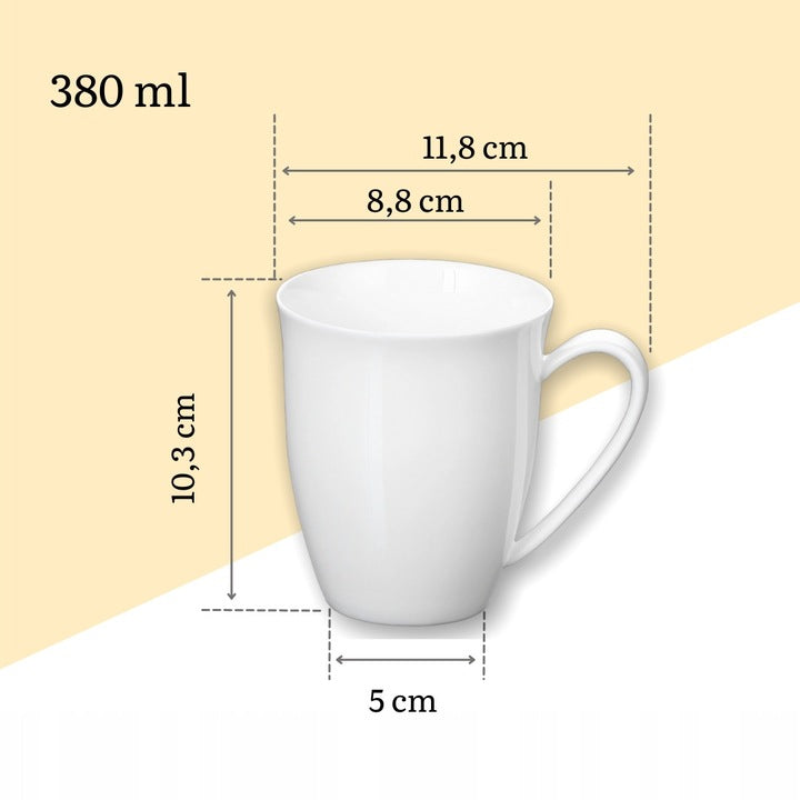 Wilmax Cups 380 ml White Porcelain 2-piece set WL-993014/A2