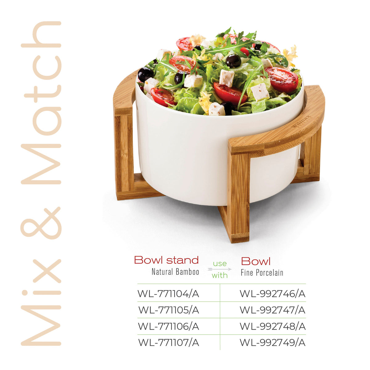 Wilmax Bamboe Rechthoekige Dienstandaard 22.5x10 Natuur