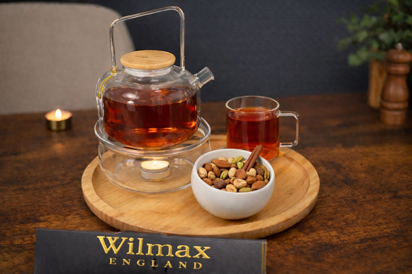 Wilmax Tableware of Borosilicate Glass, Bamboo & Porcelain