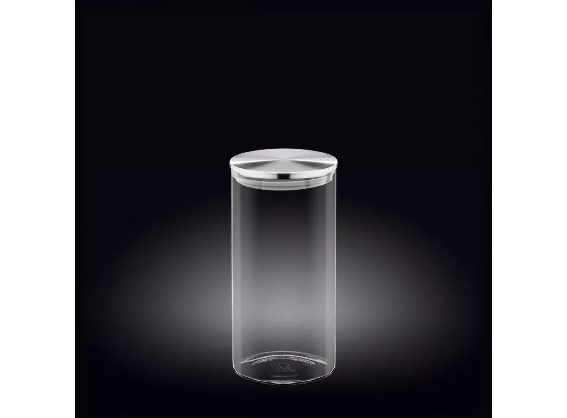 Wilmax Voorraadpot 1300 ml met RVS Deksel Transparant
