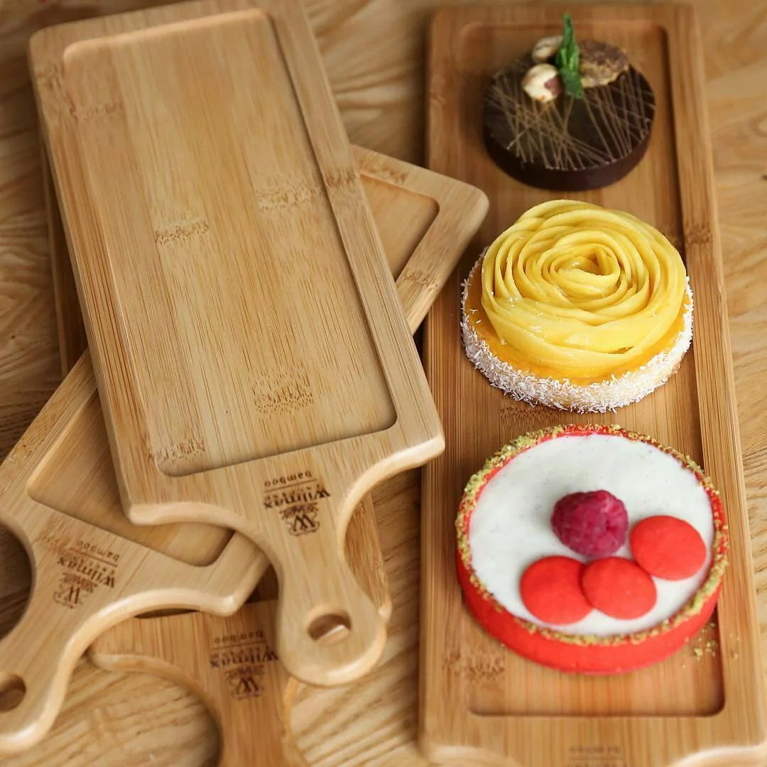 Wilmax Bambus Tablett 30 x 11 cm – Natürliches Bambus-Serviertablett WL-771005/A