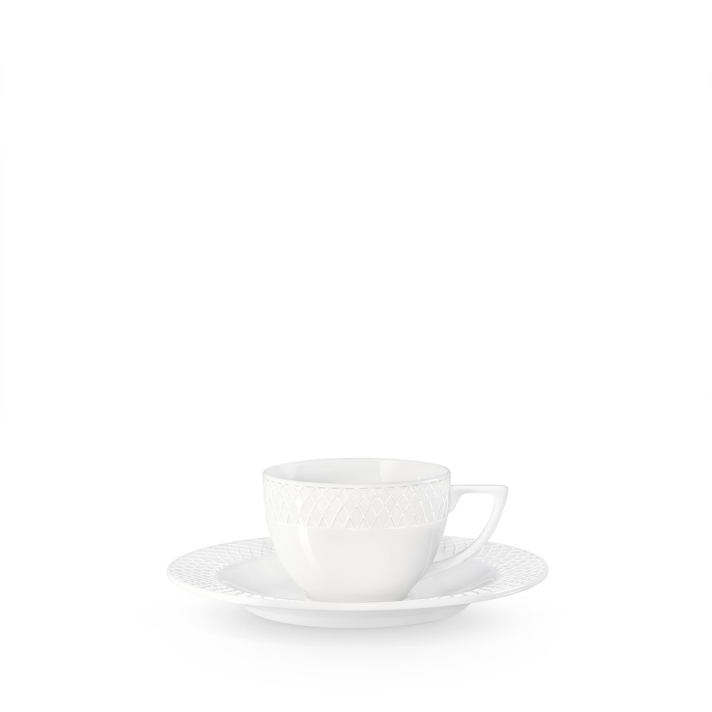 Wilmax Kop & Schotel 90 ml Wit Porselein Set van 6