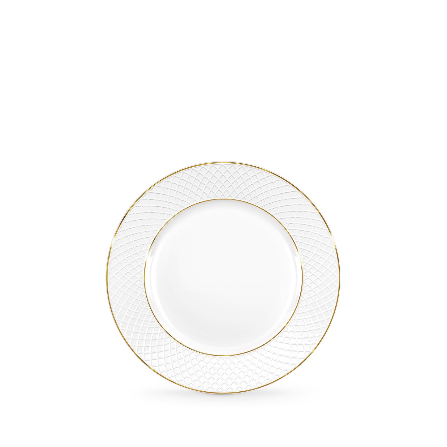 Wilmax Dessertteller mit Goldlinien, flacher Rand, 20 cm, WL-880102102/A