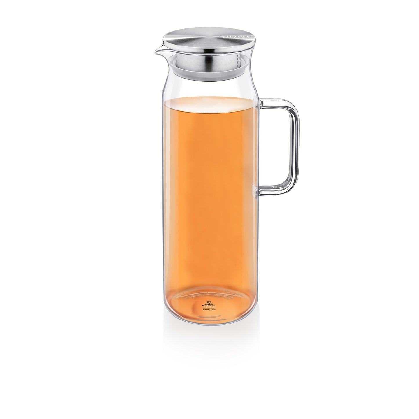 Wilmax Borosilikat-Glaskrug 1500 ml mit Edelstahl-Deckel WL-888210/A