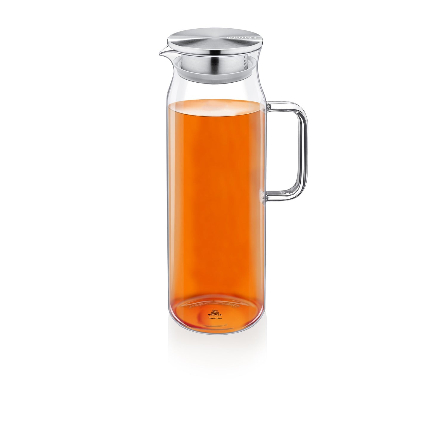 Wilmax Borosilikat-Glaskrug 1500 ml mit Edelstahl-Deckel WL-888210/A