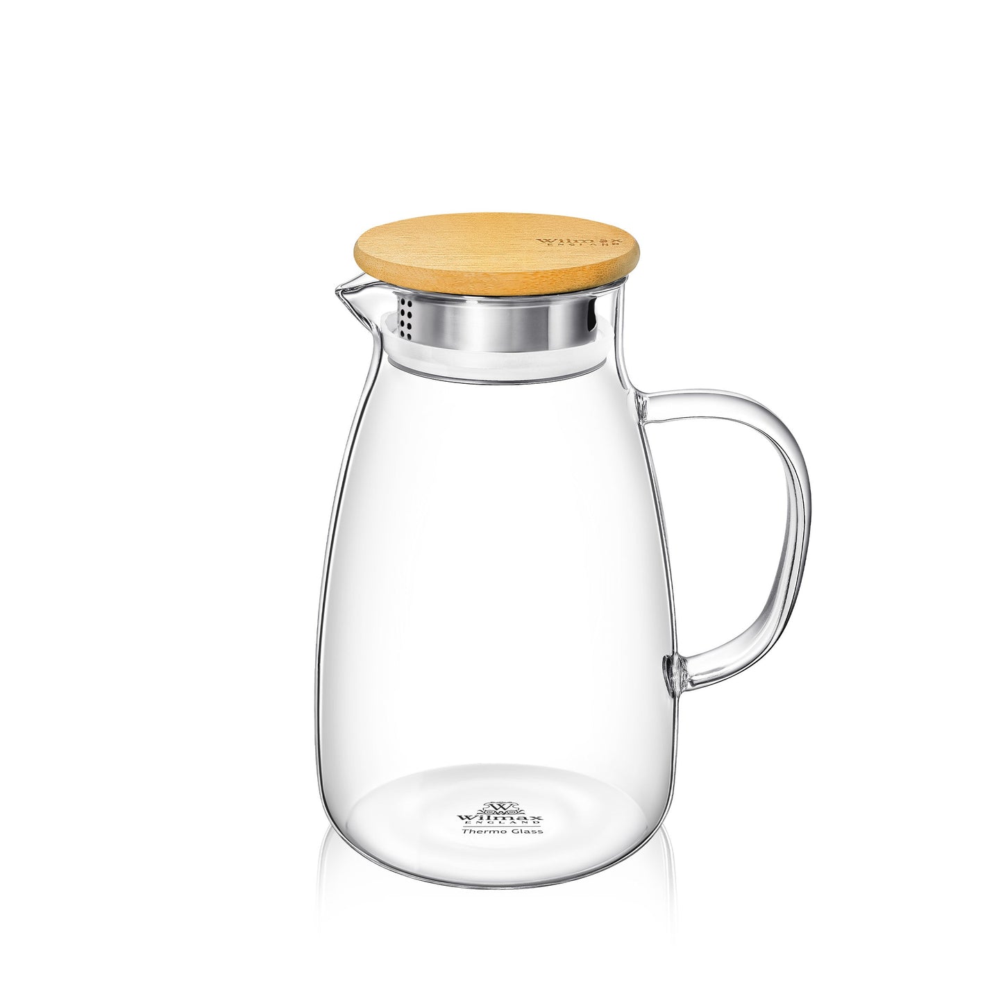 Wilmax England Glaskrug mit Bambusdeckel, 1500 ml, WL-888215/A