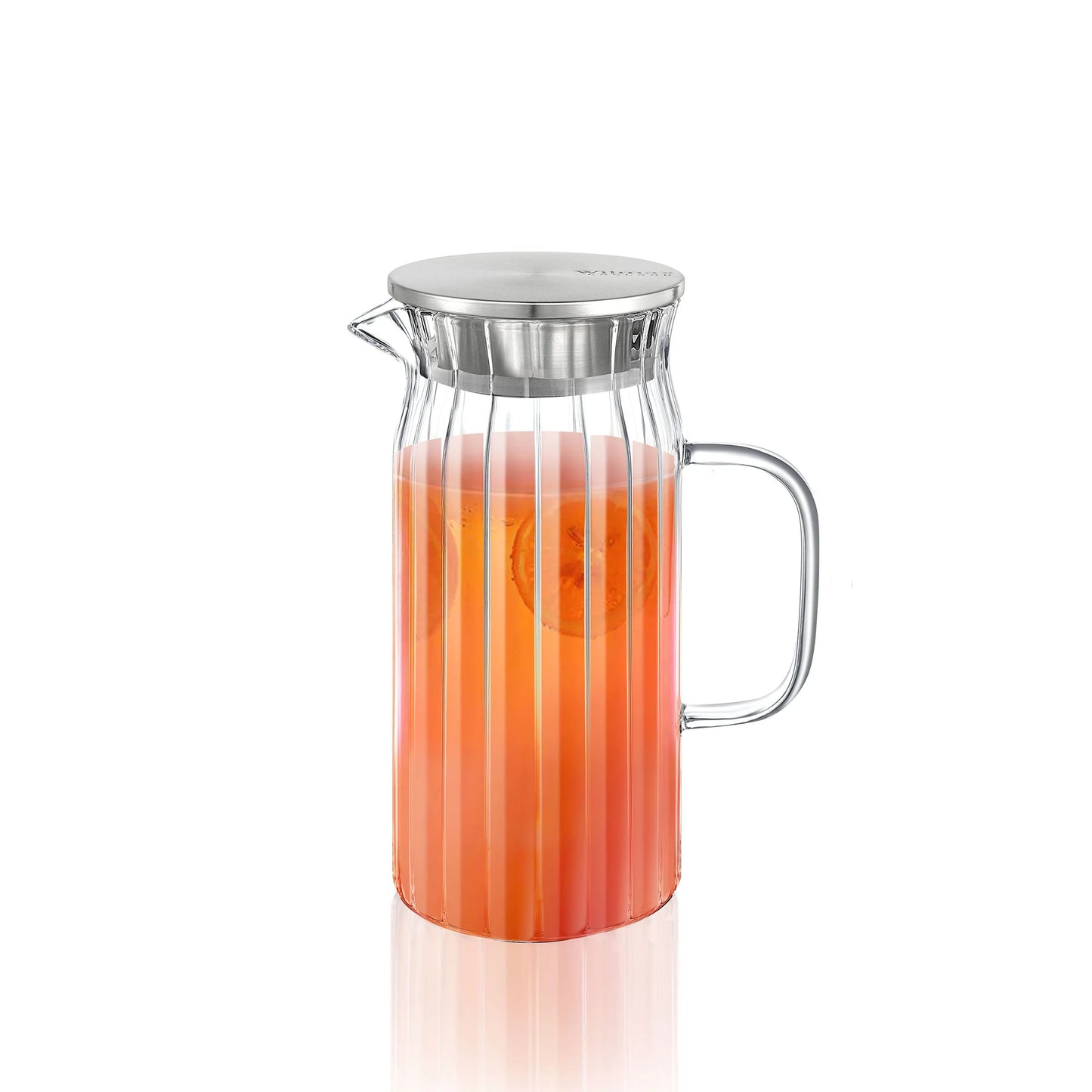 Wilmax Glaskrug mit Edelstahldeckel 1000 ml WL-888219/A