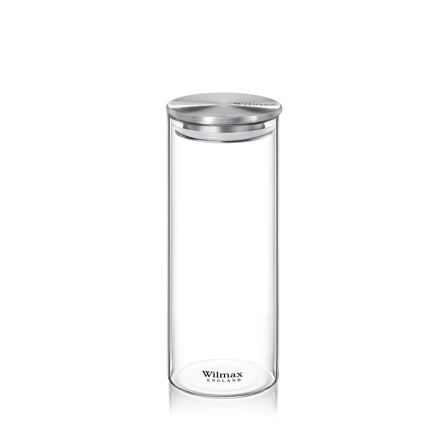 Wilmax Vorratsglas mit Edelstahldekkel 1600 ml 2er Set Transparent WL-888518/A2