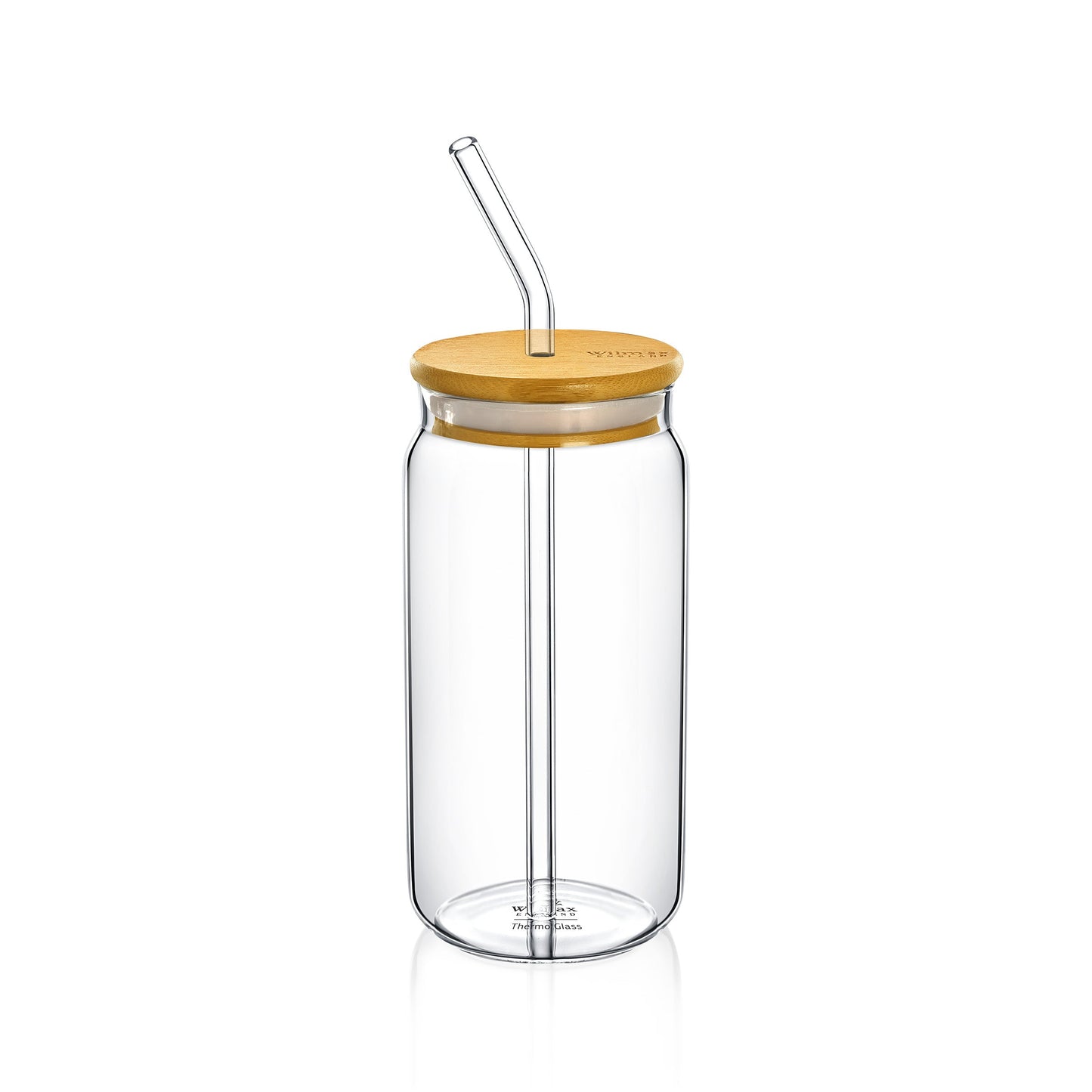 Wilmax Glasbeker 500 ml met deksel en rietje WL-888610/A