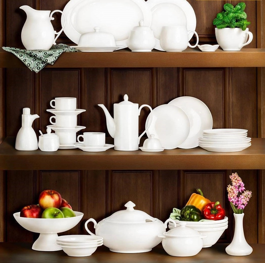 Wilmax Porzellan Terrine mit Deckel, 2,3 L, klassisches Design, WL-992491/A