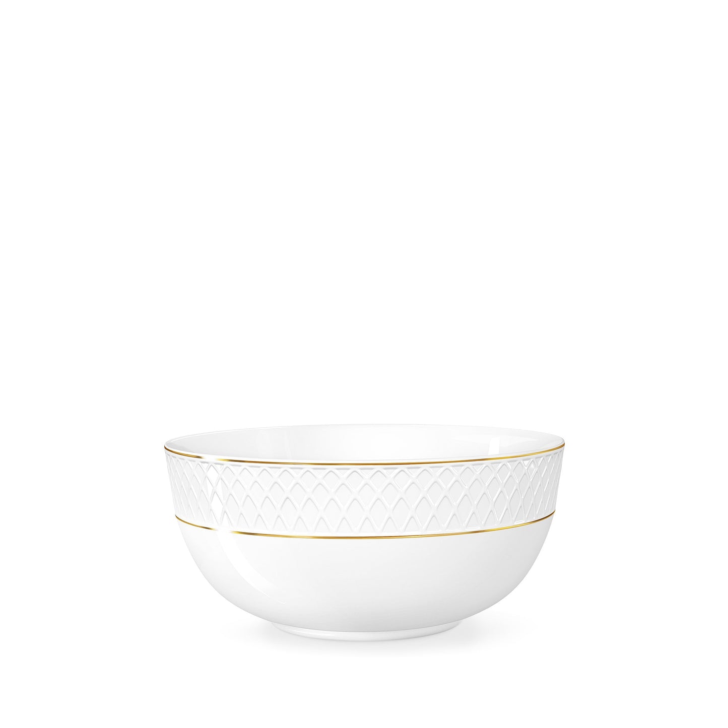 Wilmax England Schaal, Wit Porselein met Gouden rand 16 cm