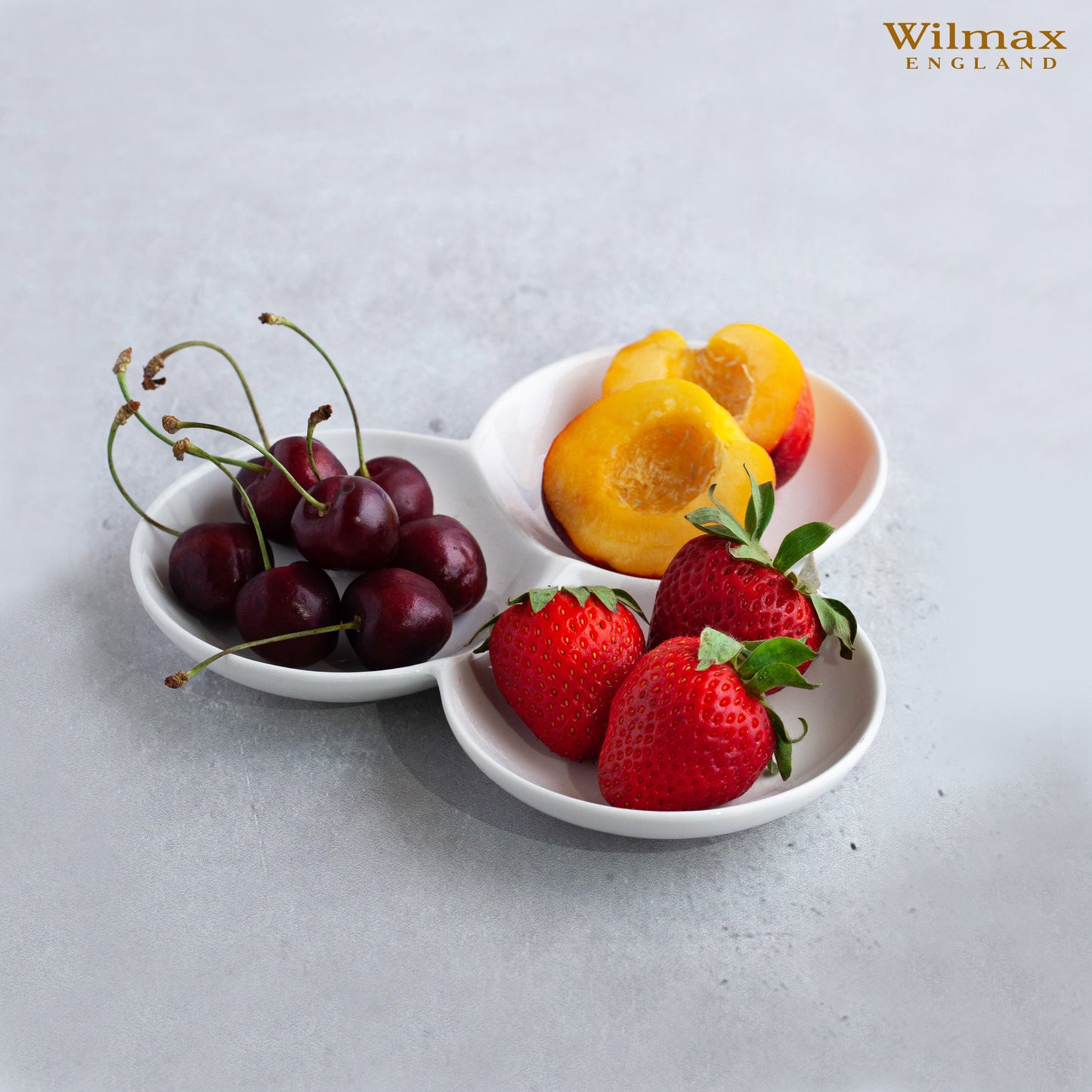 Wilmax Geteilter Teller Weiß 18 cm – für Snacks & Beilagen – WL-992614/A