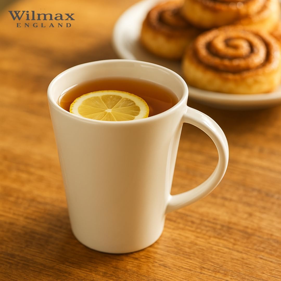 Wilmax Kopjes 380 ml Wit Porselein 2-delige set A2