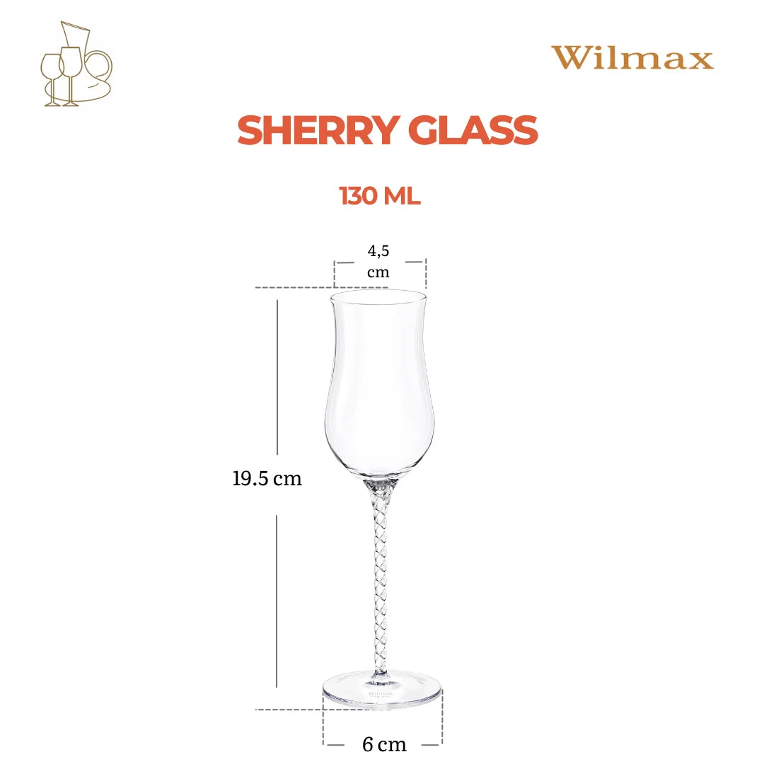 Wilmax Sherryglas 130 ml Kristalglas 2 stuks
