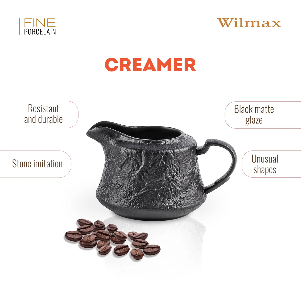 Wilmax Suikerpot en Melkkannetje Set Zwart